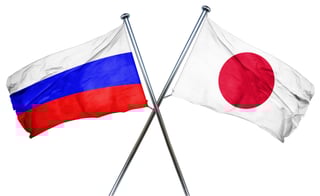 Crossed Flags Of Russia And Japan Crossed Flags Of Russia And Japan