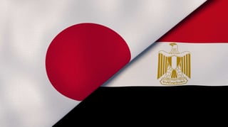 Flags of Japan and Egypt together Flags of Japan and Egypt together