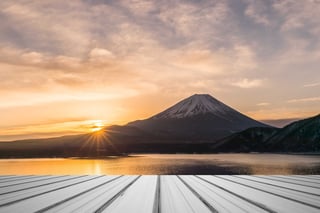 Mount Fuji with sunset view Mount Fuji with sunset view