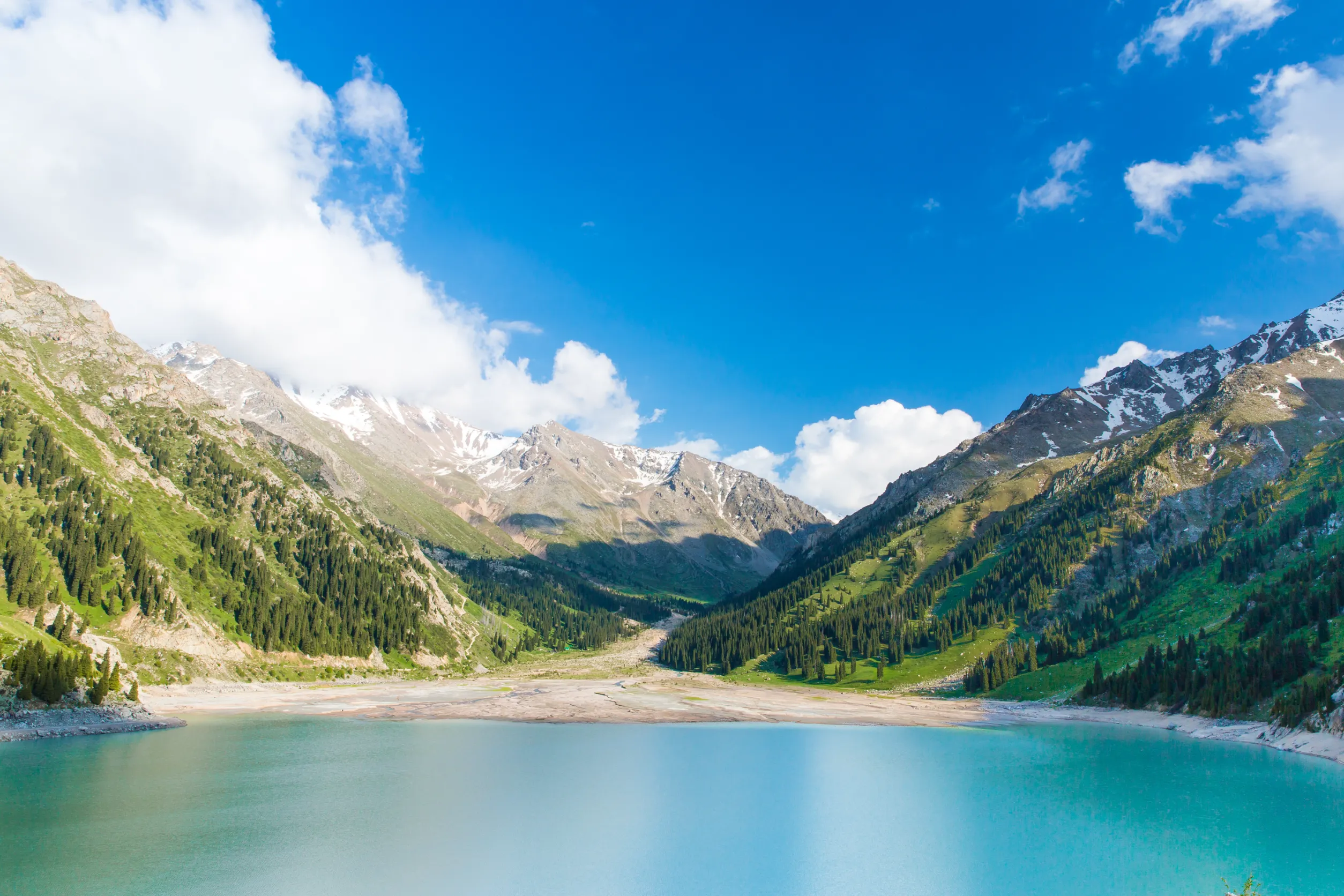 almaty lake tien shan mountains in almaty kazakhstan asia