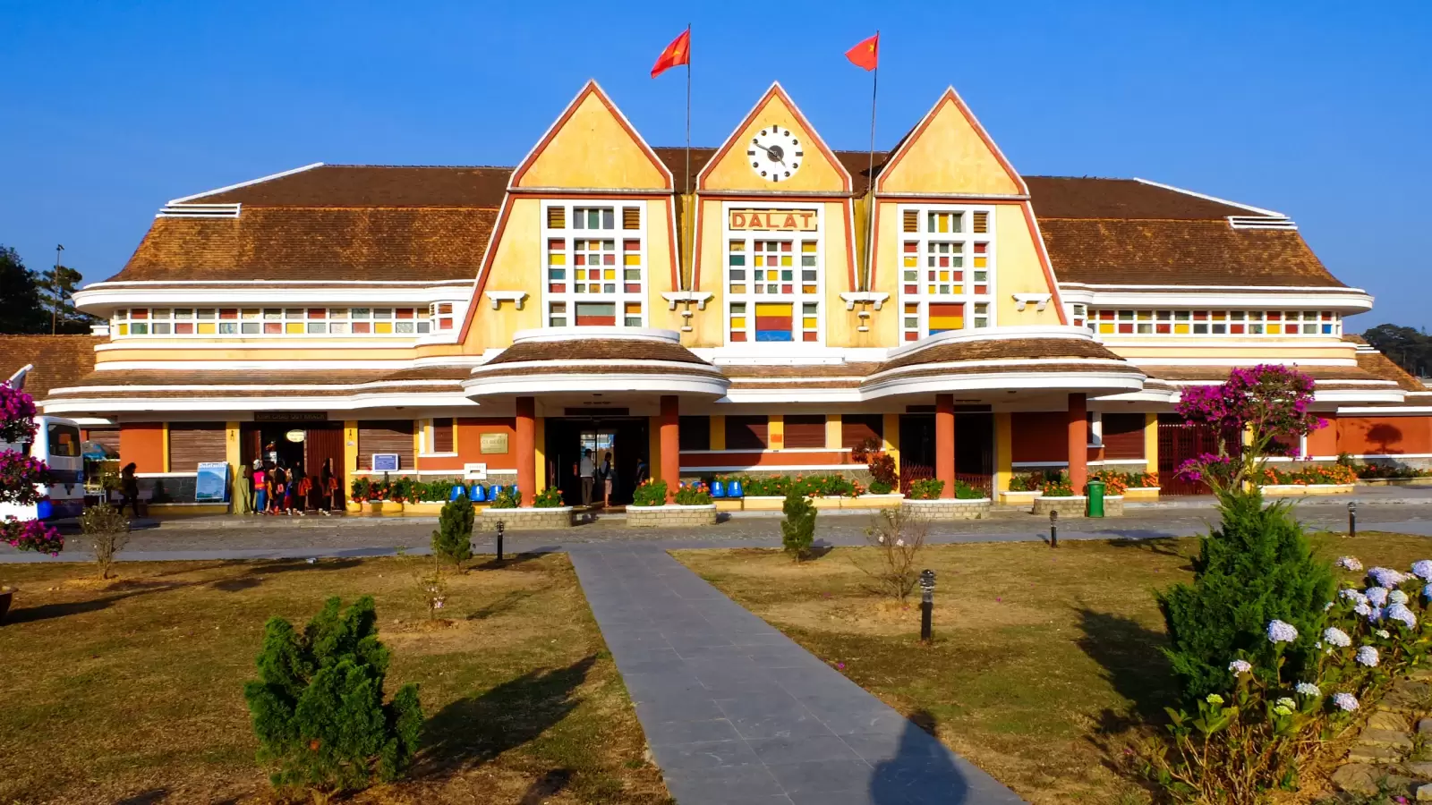 antique train station of dalat vietnam