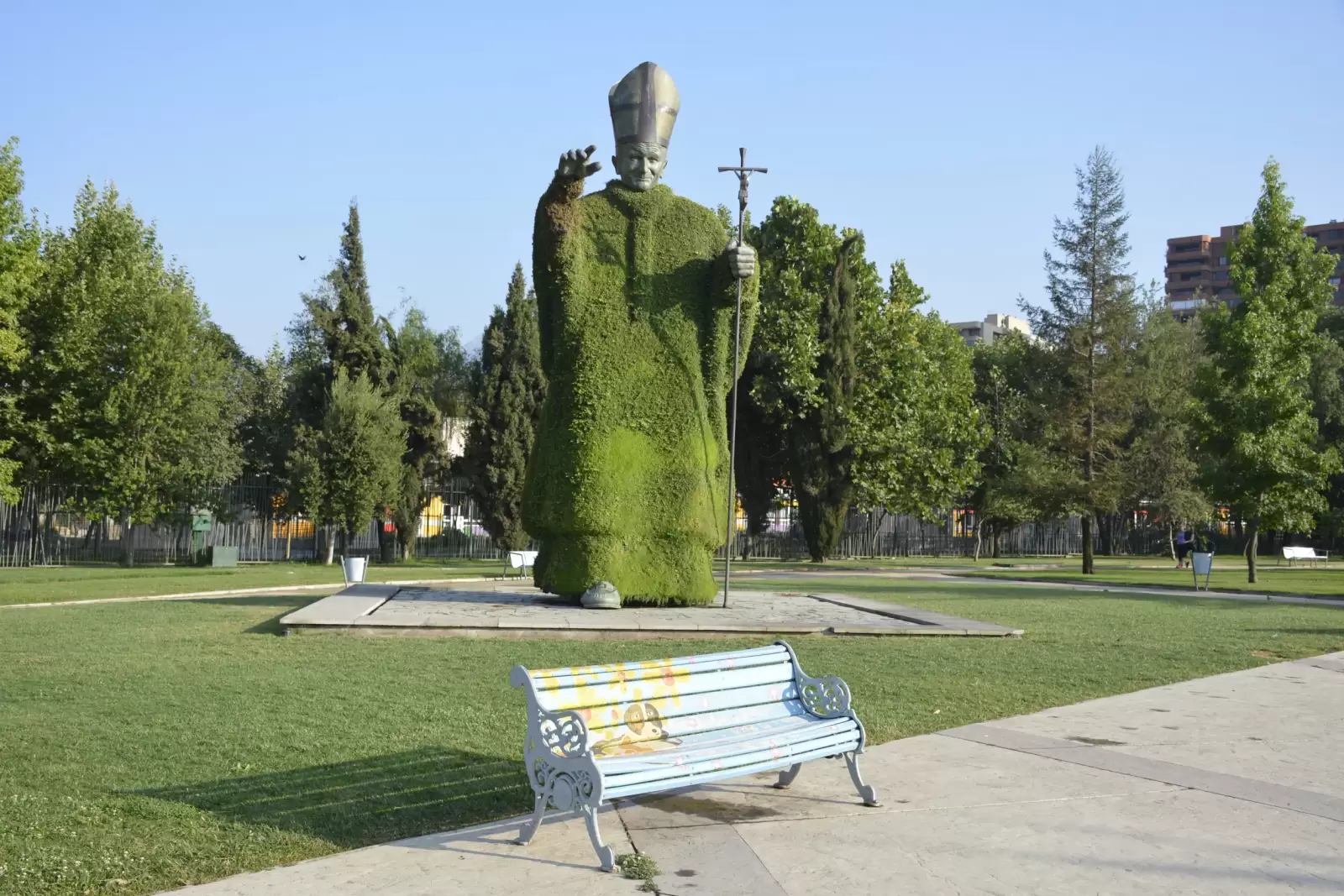 bench at a park in chile