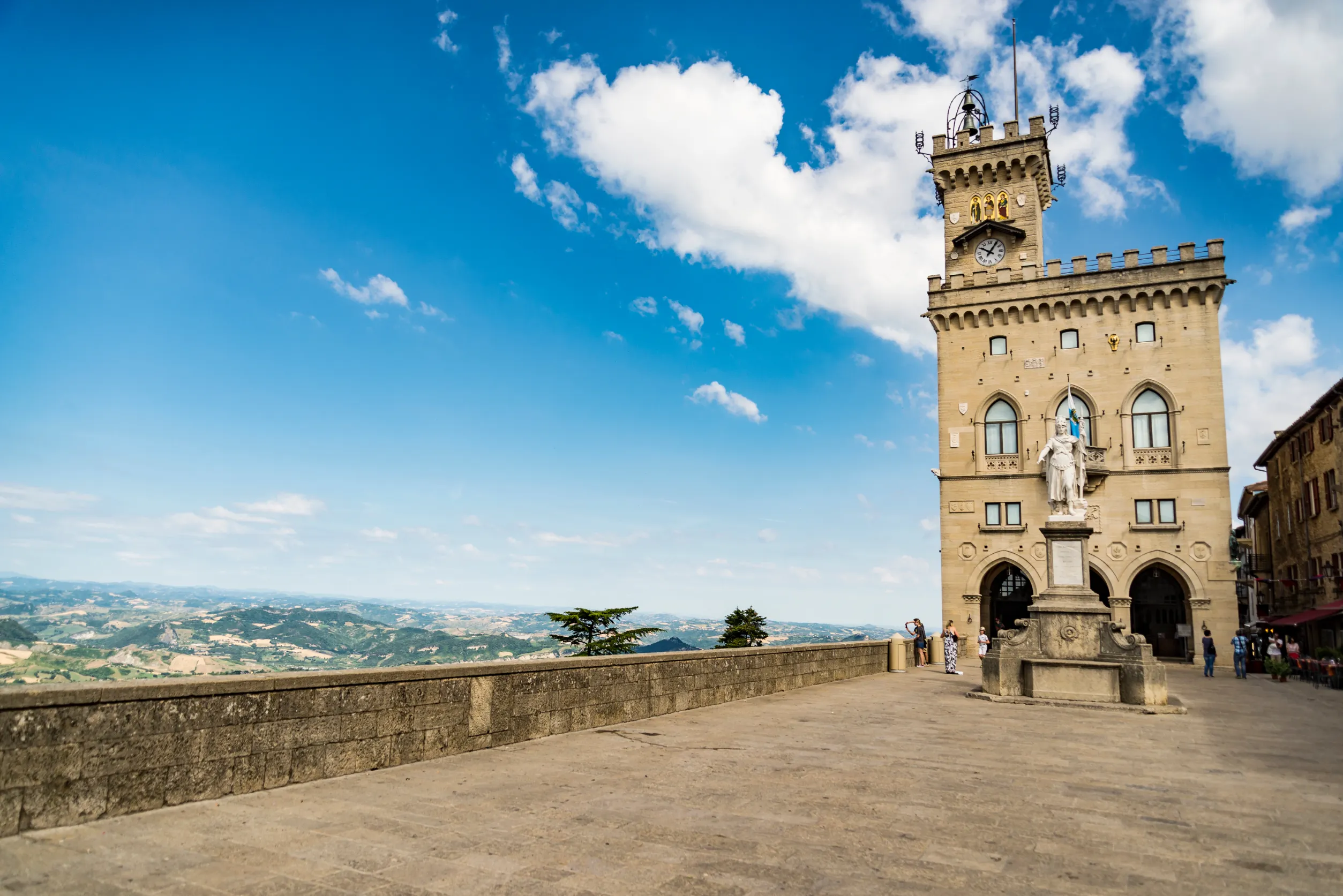 central square of san marino with the public palace