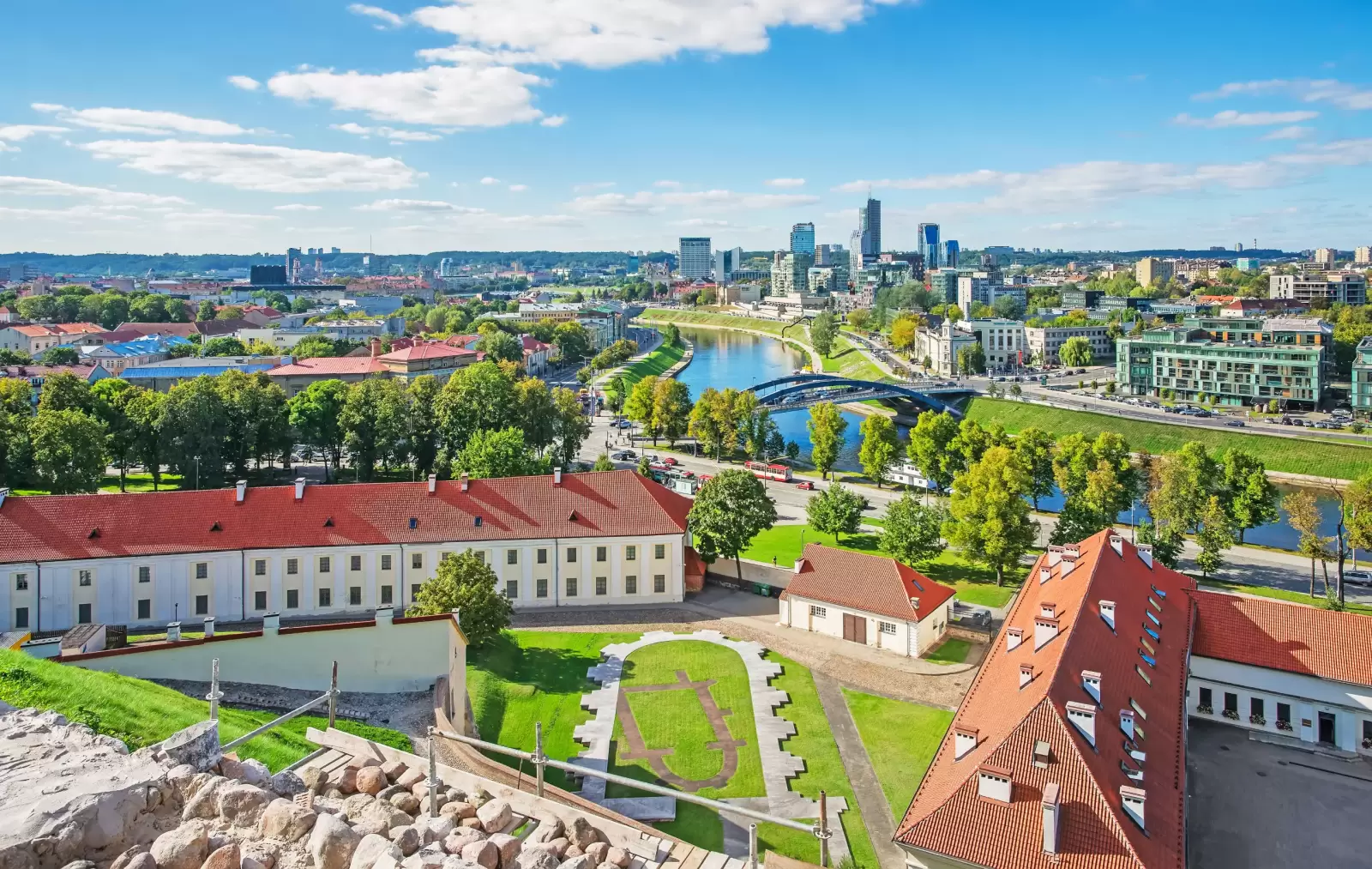 district with skyscrapers in vilnius lithuania