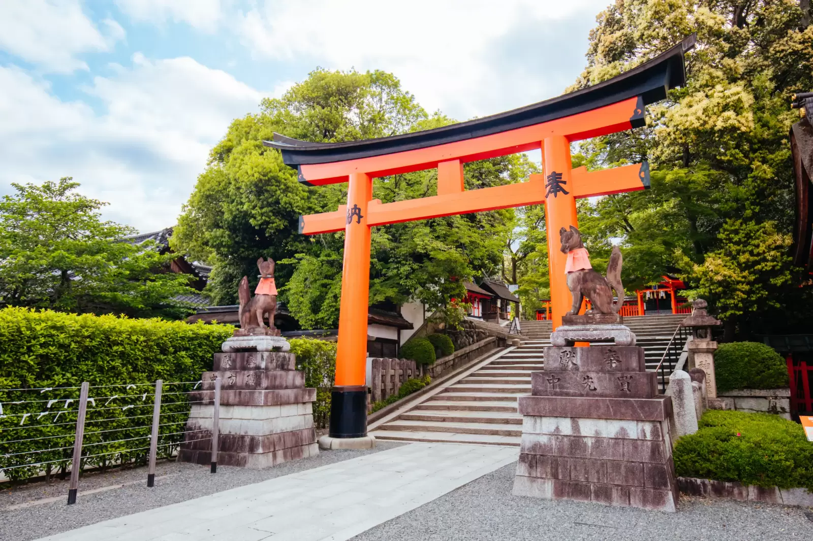 entrance at fushimi inari shrine in kyoto japan one of the largest tourist