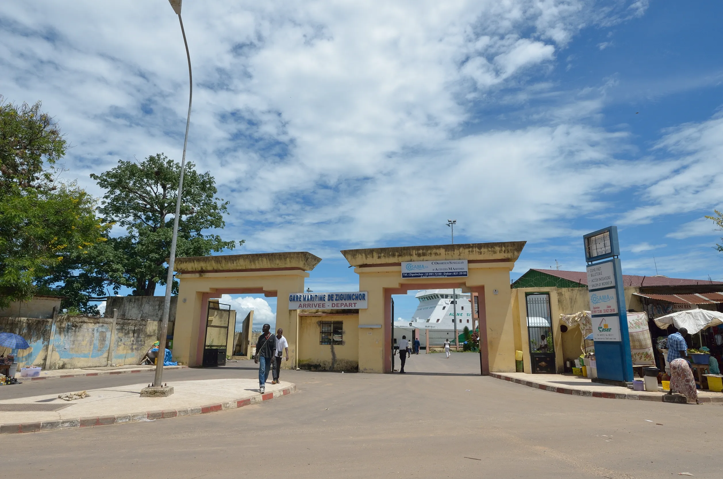 entrance of the seaport of ziguinchor