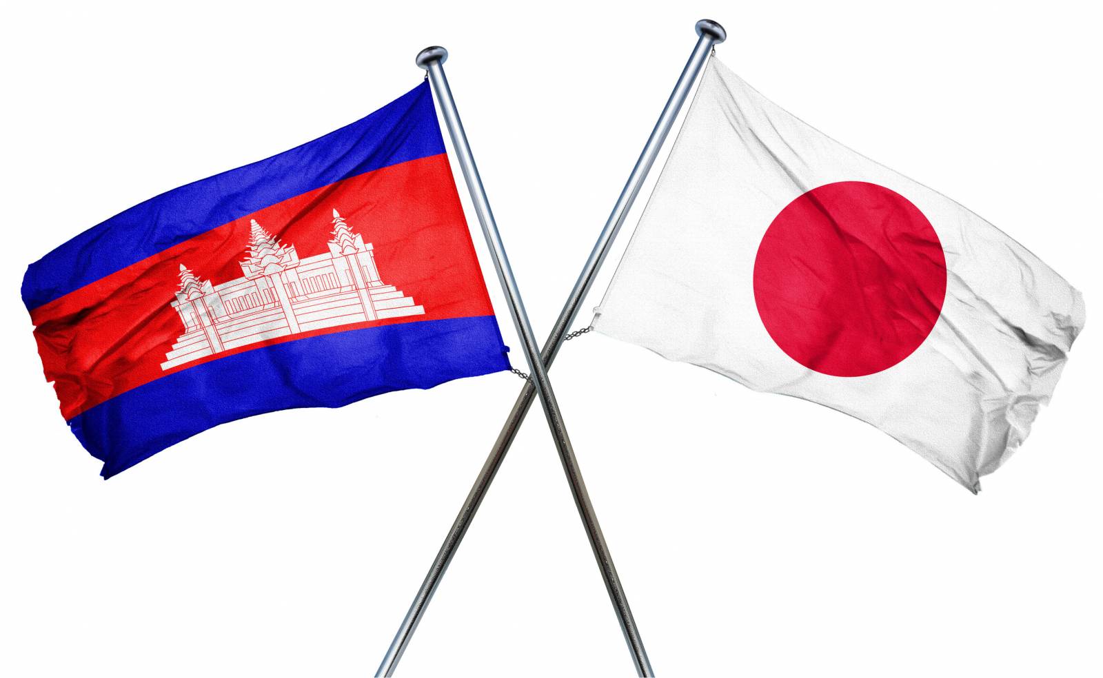 Japan And Cambodia Flag Together Japan And Cambodia Flag Together