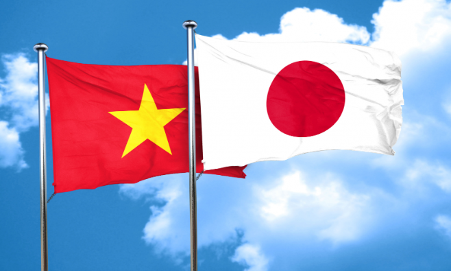Japan And Vietnam Flags Together Japan And Vietnam Flags Together