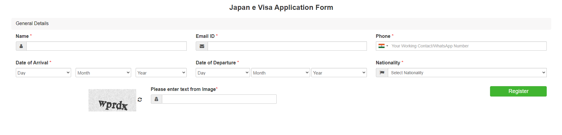 Japan Evisa Application Forms Japan Evisa Application Forms