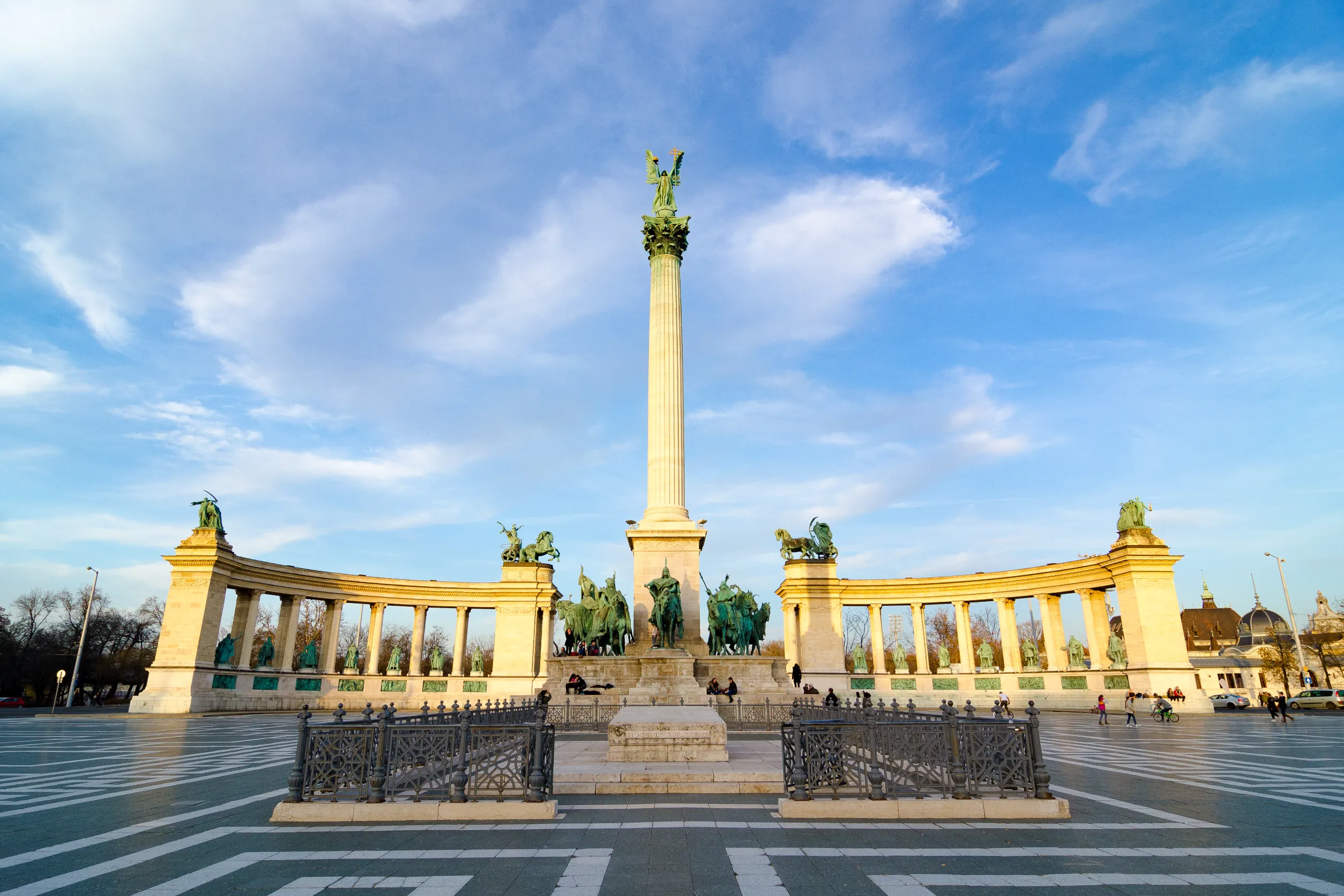 millennium monument on the heroes square hosok tere is one of the major squares
