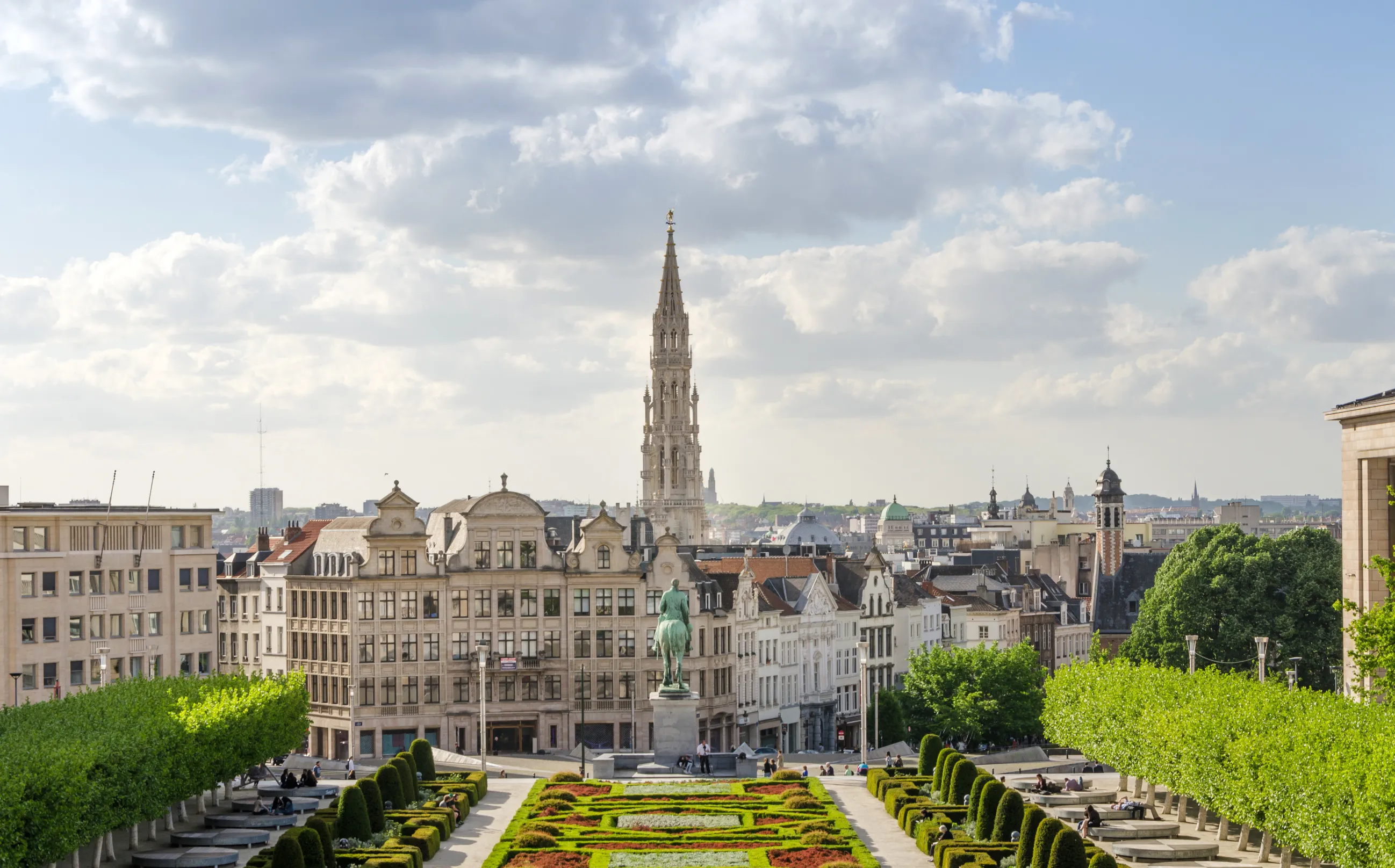 mont des arts mount of the arts gardens in brussels belgium