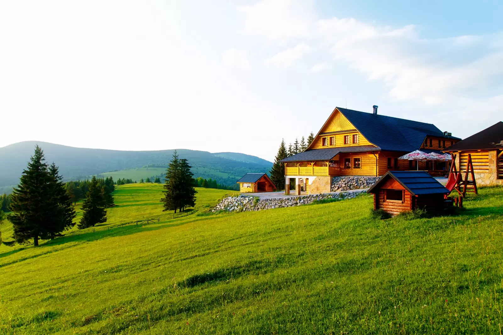 mountains and green meadow sunset scenery slovakia