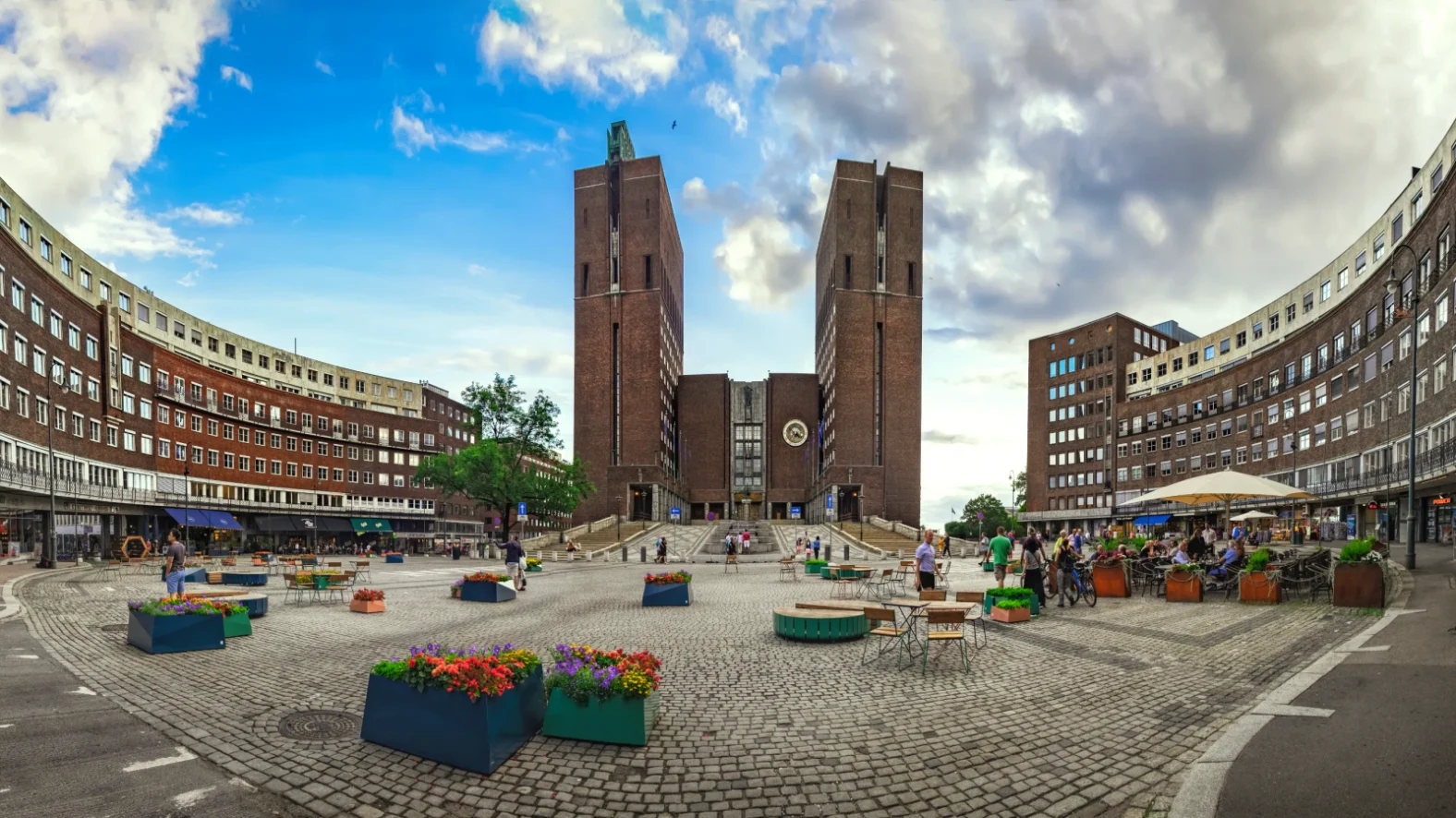 oslo norway north side with the astronomical clock