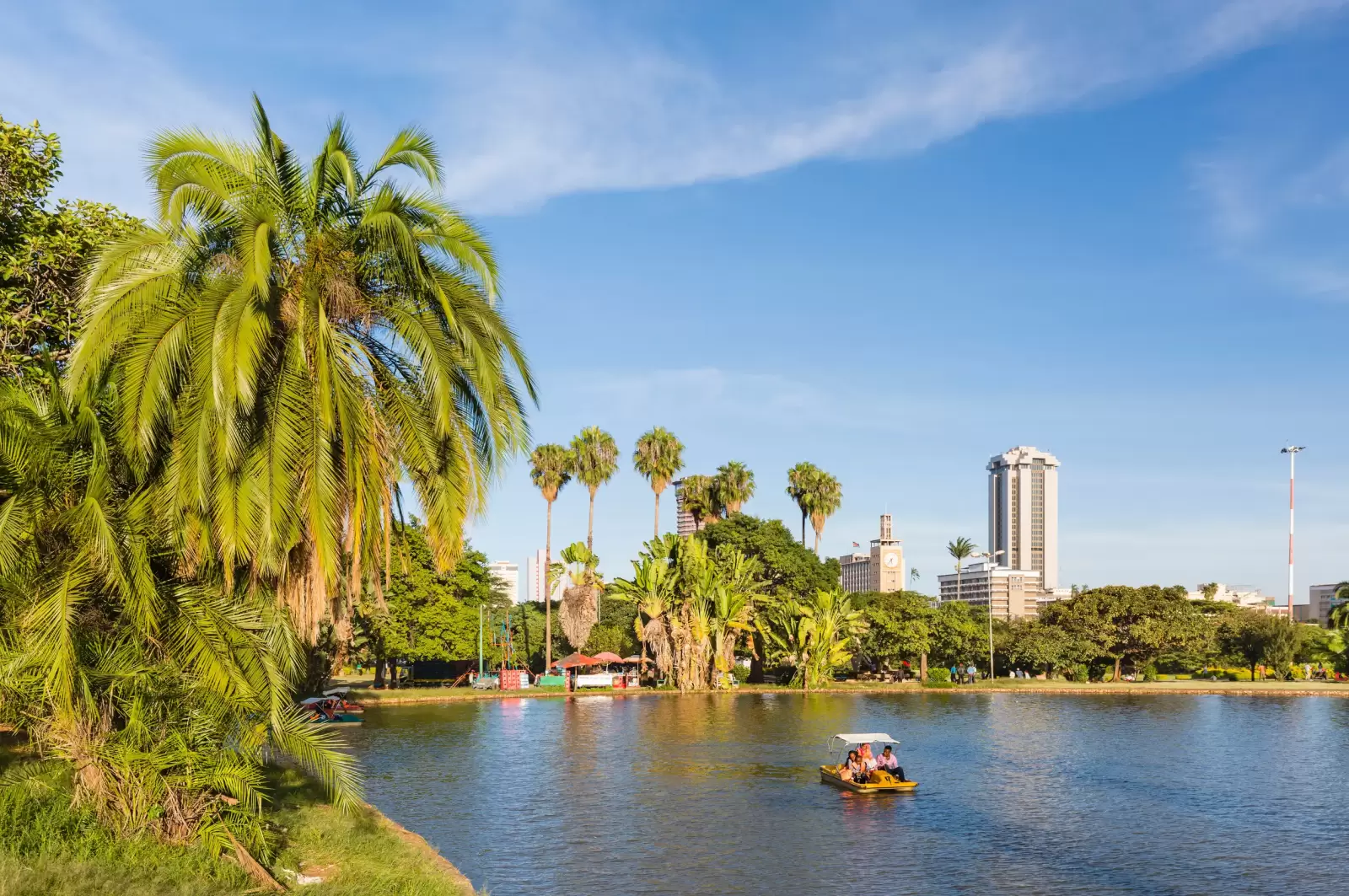 paddle boat on the lake of uhuru park