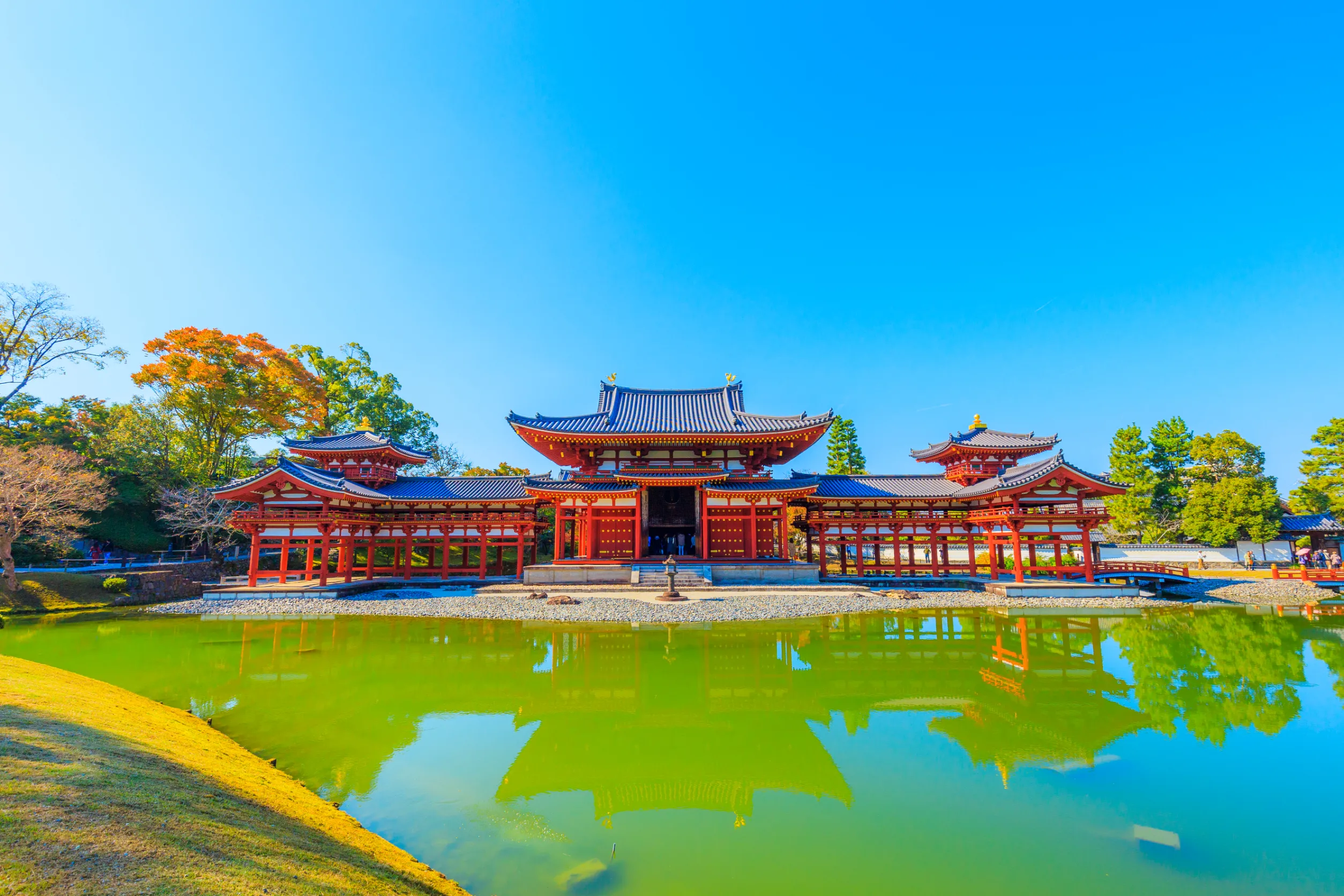 phoenix hall byodoin temple in uji kyoto city japan