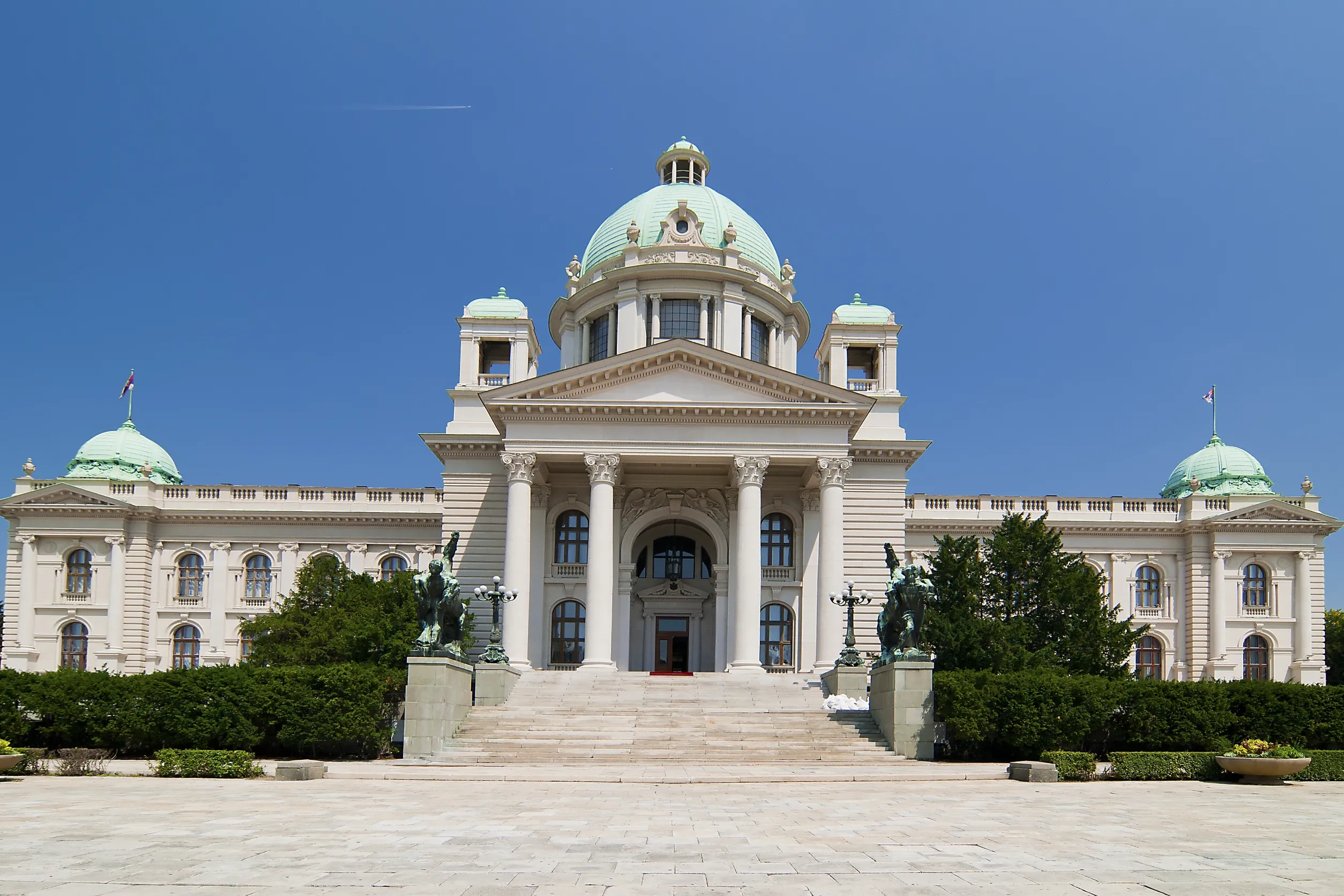 serbian parliament belgrade front view