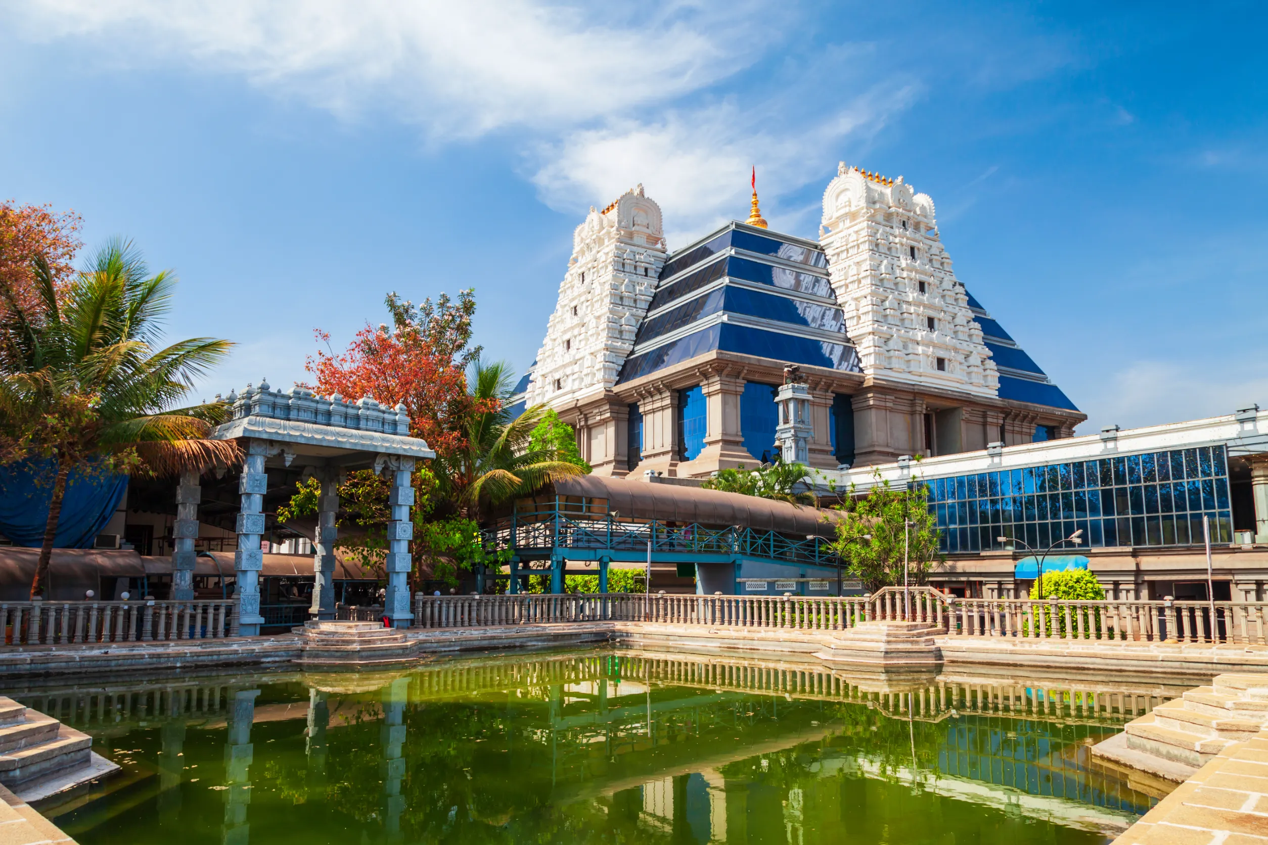 sri radha krishna temple is located at bangalore in india one of the largest iskcon
