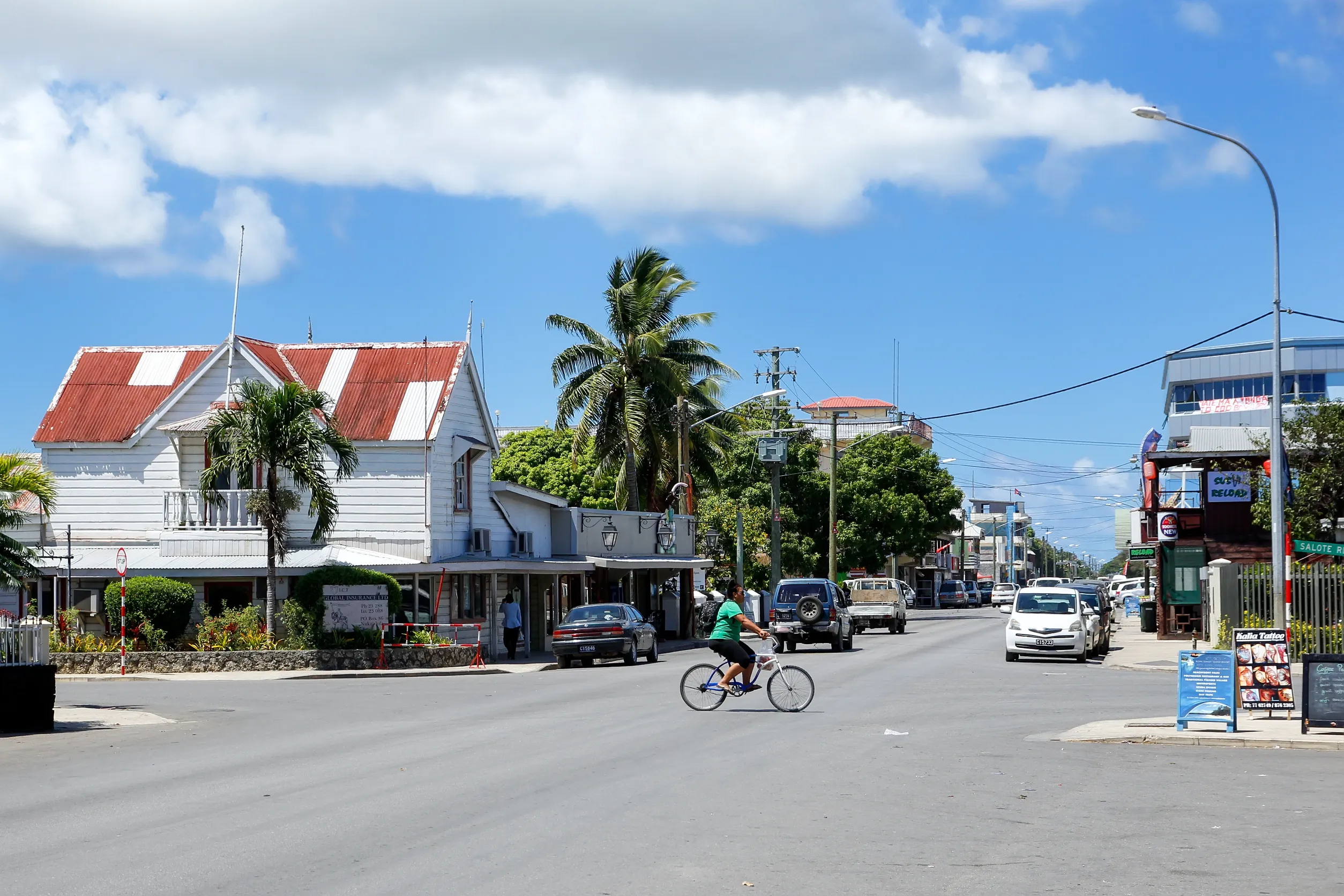 street in nuku alofa on tongatapu island tonga