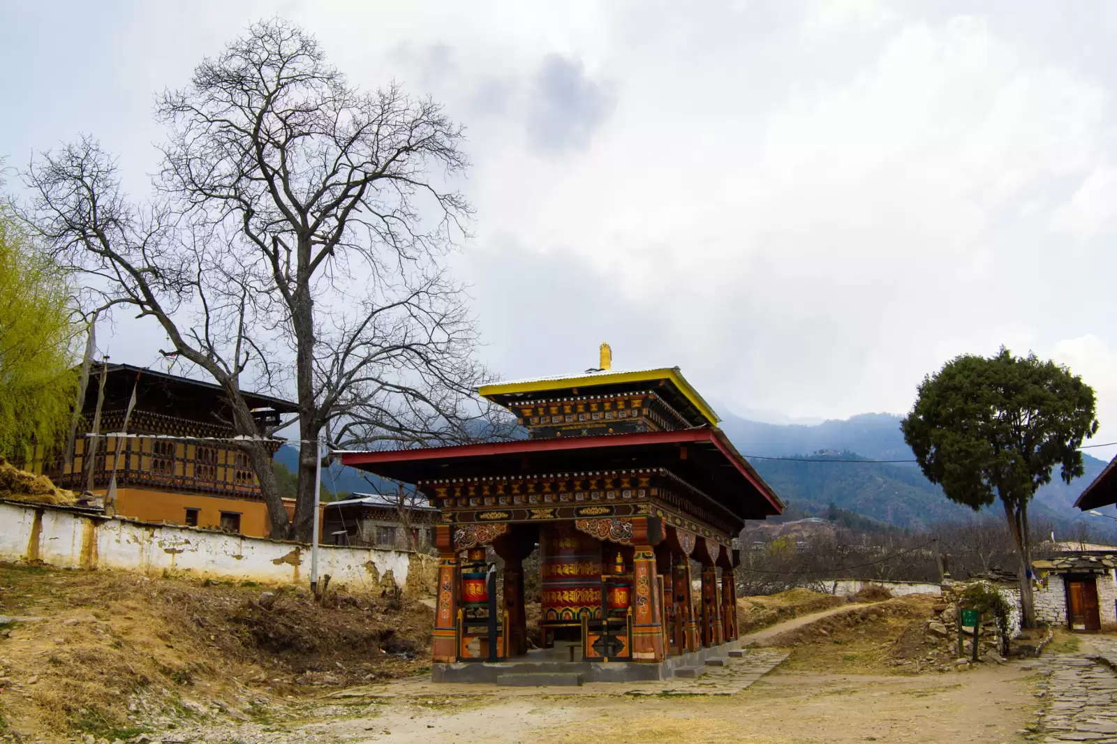 temple in paro valley bhutan