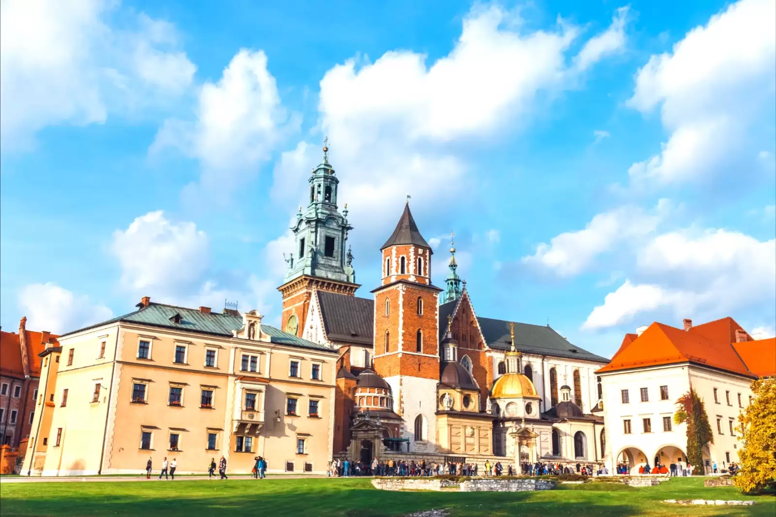the inner courtyard of wawel castle in cracow poland