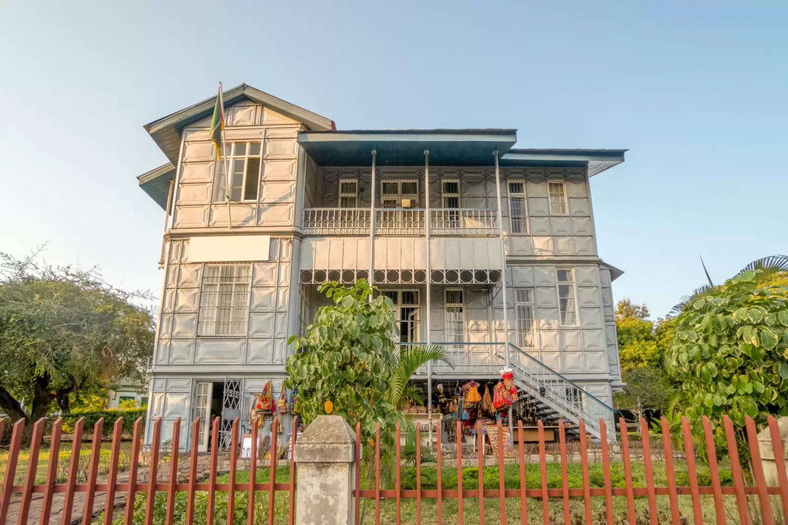 the iron house at sunset in maputo mozambique