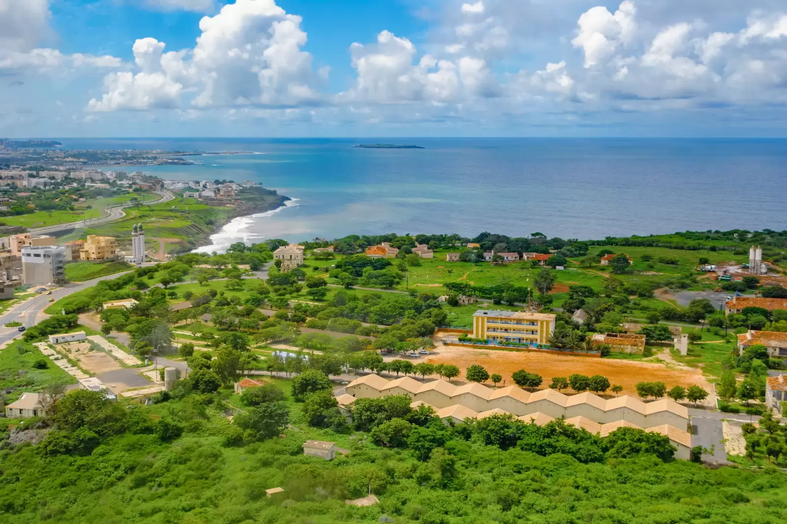 view to dakar and shore of atlantic ocean