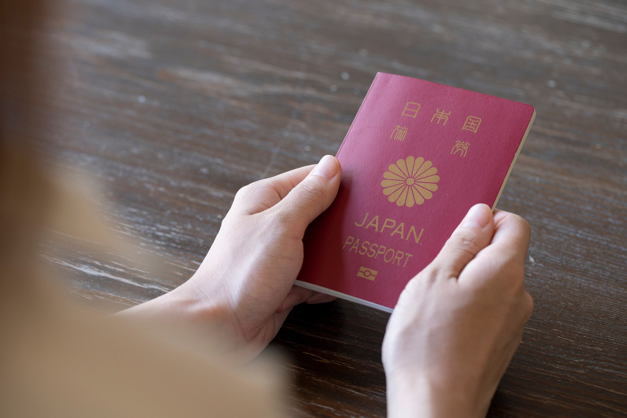 Young Woman Hand Holding Passport